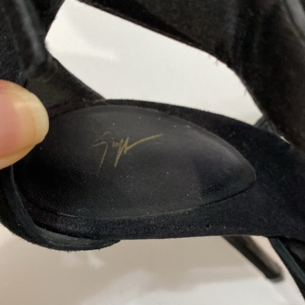 Giuseppe Zanotti Gold Studded Black Heel Booties Size 36 Designer Statement - Picture 9 of 16